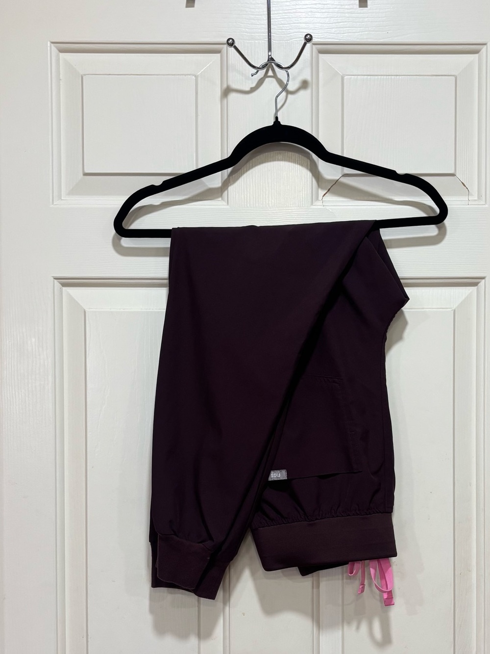 Figs Espresso Brown Joggers with Pink Drawstring in size SMALL/Petite